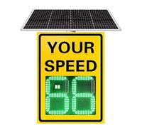 Panneau de limitation de vitesse à énergie solaire, mesure de vitesse LED, limite de vitesse réglable, couvre 4 routes, système de rétroaction radar pour une meilleure sécurité routière