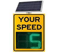 Panneau de limitation de Vitesse à Radar Solaire, Panneau de limitation de Vitesse réglable à télécommande, Panneaux de signalisation de sécurité routière 2digitdisplayyellow-20 x27