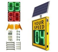 Panneau de limitation de vitesse LED à énergie solaire 50,8 x 68,6 cm Jaune | Panneau de limitation de vitesse LED à énergie solaire avec affichage de la vitesse radar, taille 50,8 x 68,6 cm en jaune vif