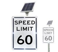 Panneau de limitation de vitesse LED à énergie solaire, haute luminosité en aluminium, affichage de la vitesse clignotant, pour une utilisation en extérieur sur route