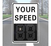 Panneau de limitation de vitesse radar à énergie solaire - Affichage de détection radar de limite de vitesse LED, applicable aux autoroutes, prise de routes à vitesse limitée (Multicolor 60x90cm)