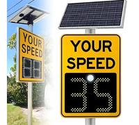 Panneau de limitation de vitesse radar à énergie solaire avec télécommande, panneau de rétroaction LED pour la sécurité routière, affichage de la vitesse extérieure