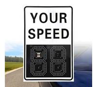 Panneau de limitation de vitesse radar à énergie solaire,Panneau de limitation de vitesse LED,Affichage de la vitesse du panneau d'avertissement de retour d'information sur (Multicolor 60x90cm)