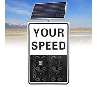 Panneau de limitation de vitesse radar à énergie solaire, panneau de retour d'information radar à LED, panneau d'avertissement de retour d'information sur le trafic, affichage (Multicolor 50x70cm)