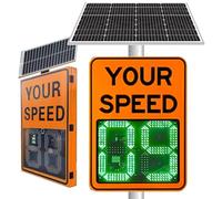 Panneau de limitation de vitesse radar à énergie solaire, panneau de rétroaction LED pour autoroutes, étanche IP56, portée de détection de 300 m, 61 x 88,9 cm
