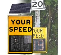 Panneau de limitation de vitesse radar alimenté par secteur Radar Feedback 2 Digital Panneau de limitation de vitesse radar étanche en aluminium antirouille pour rues et quartiers MainsPower-60*90