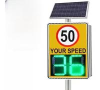 Panneau de limitation de vitesse radar avec affichage LED - Limite de vitesse réglable de 0 à 199 km/h - 60 x 90 cm pour une gestion efficace du trafic