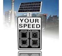Panneau de limitation de vitesse radar - Détecteur de vitesse numérique à énergie solaire pour autoroutes et routes avec accessoires, panneau de rétroaction pour une conduite sûre