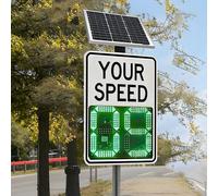 Panneau de limitation de vitesse radar - Indicateur de sécurité routière à énergie solaire avec télécommande pour surveillance et contrôle de la vitesse - Idéal pour les routes et les zones de travail
