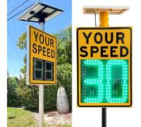 Panneau de limitation de vitesse radar, panneau de rétroaction à énergie solaire, 50,8 x 71,1 cm, panneau d'avertissement routier pour votre vitesse