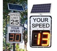 Panneau de limitation de vitesse radar, panneau de rétroaction à énergie solaire, 50,8 x 71,1 cm, panneau d'avertissement routier pour votre vitesse
