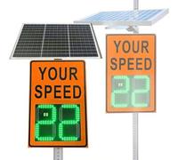 Panneau de limitation de vitesse radar, panneau de rétroaction à énergie solaire, 50,8 x 71,1 cm, panneau d'avertissement routier pour votre vitesse
