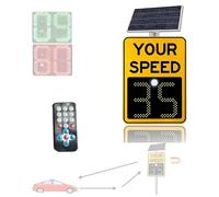 Panneau de limitation de vitesse solaire avec rétroaction de trafic, pour avertissements de sécurité dans les quartiers de rue