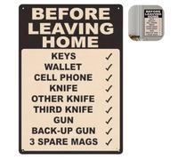 Panneau de liste de contrôle avant le départ, plaque murale de rappel de sortie quotidienne, panneau de rappel avant de quitter la maison, décoration amusante de porte de maison, panneau