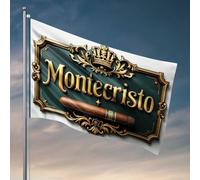 Panneau de maison amusant Montecristo Cigar: A Symbol Of Luxury And Elegance Flag Wood Home Office Decor (120 x 180 cm)
