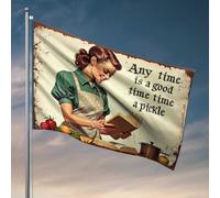 Panneau de maison amusant vintage avec inscription « Cooking Up A Storm With Any Time A Goo » - Cadeau amusant pour la décoration de porte de vos collègues (60 x 90 cm)