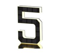 Panneau de maison solaire 0-9, numéro de porte et lettres AD, lumière chaude for plaque murale, centres commerciaux, immeubles de bureaux avec lumières LED, étanche IPX4(Number 5)