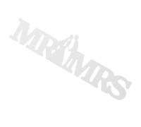 Panneau de Mariage Lettre et Madame Décoratif pour Table, Blanc Plastique | Ornement de Bureau Stable, Symbole D’amour, Décoration de Fête Saint-valentin, pour Intérieur et Extérieur