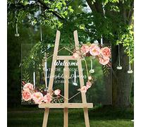 Panneau de mariage personnalisé avec nom en acrylique - Plaque de bienvenue pour réception de mariage - Bienvenue à notre mariage - Idéal pour l'entrée, le jardin, la salle de banquet, le porche