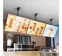 Panneau de Menu de Restaurant à LED, écran D'affichage D'affiche éclairé Boîte Lumineuse À LED À Cadre Ultrafin, Avec Perche Télescopique Image Haute Résolution 60x90cm-5pcs
