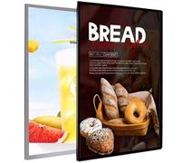 Panneau de menu mural, Caisson lumineux LED publicitaire argent noir plusieurs tailles(Silver,A4)