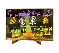Panneau de message en acrylique à LED lumineuse, tableau de notes lumineux alimenté par USB pour les notes de bureau, de café et de design artistique créatif, tableau de croquis lumineux