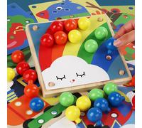 Panneau De Mosaïque À Clous En Forme De Champignon En Bois, Jouets Éducatifs Créatifs, Puzzle De Boutons, Art Pour Bébé De Plus De 3 Ans