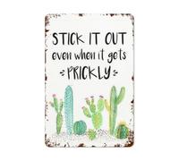 Panneau de motivation en métal avec inscription « Stick With It Even If It Has Thorns » - Décoration murale de bureau - Citations positives pour salle de classe, chambre d'enfant, salle de classe