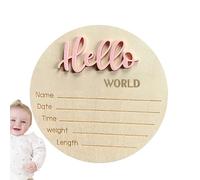 Panneau de Naissance de bébé - Panneau personnalisé en Bois de 15 cm, Design Charmant | de pour Salle d'accouchement, Chambre d'enfant et Cadeau de fête prénatale