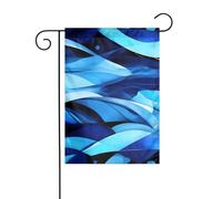 Panneau de Noël imprimé bleu abstrait 30,5 x 45,7 cm double face extérieur arbre de Noël hiver cour drapeau décoratif