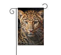 Panneau de Noël imprimé léopard - 30,5 x 45,7 cm - Double face - Pour l'extérieur - Arbre de Noël - Drapeau décoratif