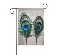 Panneau de Noël imprimé plumes de paon - 30,5 x 45,7 cm - Double face - Pour l'extérieur - Arbre de Noël - Drapeau décoratif