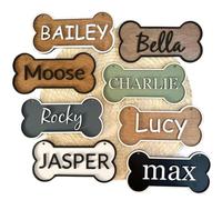 Panneau de nom personnalisé en forme d'os de chien, accessoire de cage, étiquette, numéros de maison, plaques (25 x 12 cm, 1 pièce)