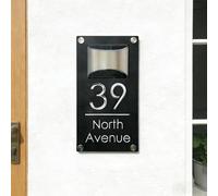 Panneau De Numéro De Maison De Lumières Solaires Extérieures Personnalisées, Plaque D'adresse Découpée En 3D Illuminée Sur Mesure, Plaque D'adresse Extérieure LED Moderne For La Rue De La Maison