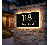 Panneau De Numéro De Maison Rétroéclairé Personnalisé, Panneau D’adresse LED Personnalisée, Adresse Lumineuse En Acrylique Plaque, Pendaison De Crémaillère/cadeau De Nouvelle Maison(15x30cm)