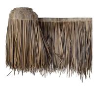Panneau de paille Tiki ignifuge pour barres Tiki, huttes de jardin, clôtures de jardin, décorations de fête, 0,5 x 7 m, marron et gris