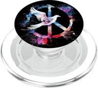 Panneau de Paix Aquarelle Colombe Pigeon Blanc PopSockets PopGrip pour MagSafe