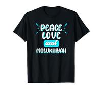 Panneau de paix avec inscription « Peace Love and Mulukhiyah » - Alimentation égyptienne - Molokhia T-Shirt