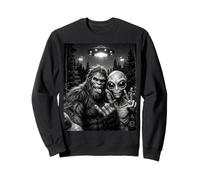 Panneau de Paix drôle Bigfoot et Alien Selfie OVNI Sweatshirt