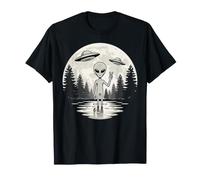 Panneau de Paix Extraterrestre OVNI Forêt Espace Fans de Science-Fiction Alien Lover T-Shirt