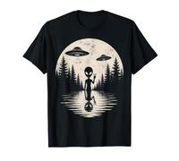 Panneau de Paix Extraterrestre OVNI Forêt Espace Fans de Science-Fiction Alien Lover T-Shirt
