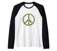 Panneau de Paix imprimé léopard Vert, Jaune, Noir Manche Raglan