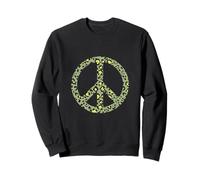 Panneau de Paix imprimé léopard Vert, Jaune, Noir Sweatshirt