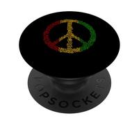 Panneau de Paix Notes de Musique Jamaïque Rasta Reggae PopSockets PopGrip Adhésif