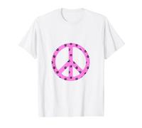 Panneau de Paix Rose avec Empreintes de Pattes T-Shirt Graphique avec Valeur