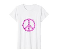 Panneau de Paix Rose avec Empreintes de Pattes T-Shirt Graphique avec Valeur