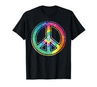 Panneau de paix Tie Dye, couleur pastel, rétro, années 60-70 T-Shirt, Homme, Noir, L