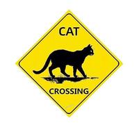 Panneau de passage de chat, panneau de chat pour Nene Crossing, panneau de croisement de chat, décoration murale de ferme, garage, rétro, 20,3 x 20,3 cm