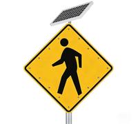 Panneau De Passage For Piétons Clignotant À Énergie Solaire, Balise D'avertissement De Marche À LED Lumineuse De 36 Pouces, Feu De Circulation Résistant Aux Intempéries Et Facile À Installer(30in)