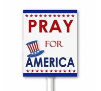 Panneau de pelouse chrétienne « Pray for America » - Panneau de cour religieux américain - Plaque en aluminium résistante aux intempéries avec haute visibilité pour pelouse, allée, maison ou